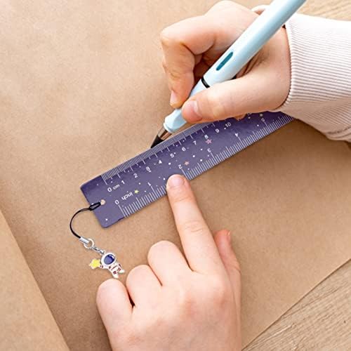 YOLOUP 12PCS Bookmarks with Metal Charms,Space Theme Bookmarks for Children Astronaut Page Markers with Ruler Function for Kid Boy Graduation Gift Party Favors Teachers Student Reading Supplies
