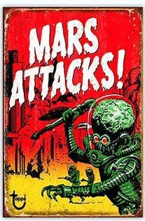 YOSEWI Funny Mars Attacks Vintage Bar Sign Man Cave Bar Pub Garage Diner Cafe Home Wall Decor Art Poster 8X12Inch