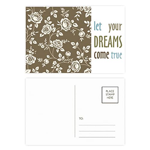 Cartes postales de remerciement avec motif fleurs et roses pour message écrit | Lot de 20