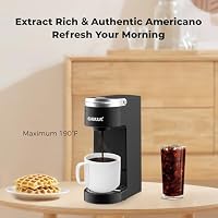 CHULUX Slim Single Serve Coffee Maker for K Cup, Fast Brewing, Matte Black — image 3