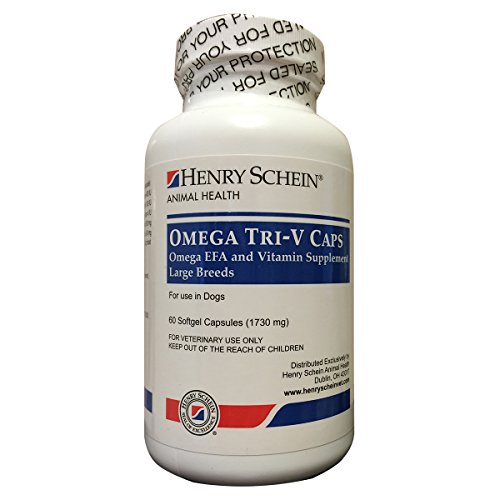 BUTLER Dog Omega Tri-V Caps for Large Canines - Veterinarian Formulated - Omega EFA & Vitamin Supplement - 60 Softgel Capsules