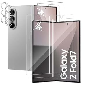 QULLOO Displayschutz für Samsung Galaxy Z Fold 7 5G für Panzerglas, innere Screen Hydrogel Schutzfolie & äußere Schutzglas Folie & Kameraschutz, (2+2+2) Ultra-klar Displayfolie für Z Fold7