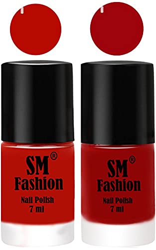 Image of Long Lasting Nail Polish | Nail Paint Combo 7 ml Each) - Set of 2 Red Orange-Light Red