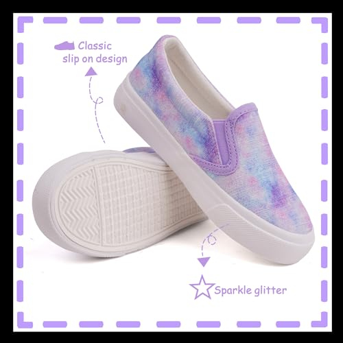 Toandon SOTD23PUR12 Toddler Girls Kids Sneakers Loafer Shoes Slip thumb #2
