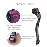 540 Titanium Microneedle Derma Roller pielęgnacja skóry na twarz zmarszczki wypadanie włosów rozstępy odrastające włosy mikroigły, profesjonalny zestaw do mikroneedlingu z etui (3,0 mm)