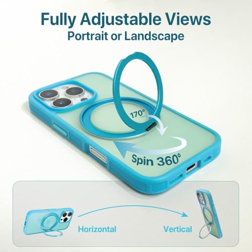 BLACK+DECKER 360°Spin Magnetic Stand for iPhone 16 Plus Case, Blue - image 3