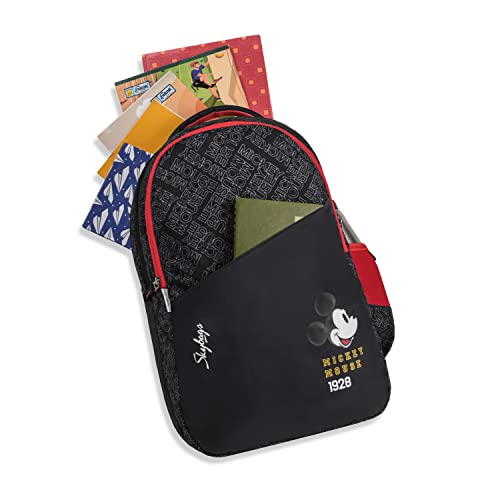 Skybags Unisex Printed School Backpack For Kids, 01 Black (Disney Mickey), Black, One Size, Casual
