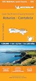 Michelin Asturien, Kantabrien: Straßen- und Tourismuskarte 1:250.000 (MICHELIN Regionalkarten)