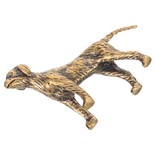 JPXXFM Vintage Brass Brass Dog Figurine Ornament Detalles intrincados Artesanía de Cobre para decoración del hogar Estatua de Perros de Estilo Antiguo decoración de Escritorio única