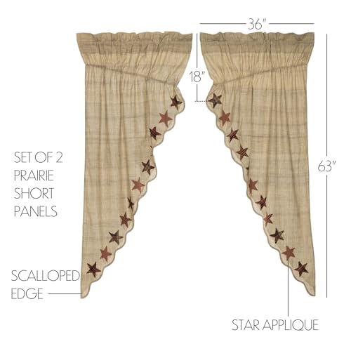 VHC-Brands-Abilene-Star-Cotton-63x36x18-Prairie-Short-Panel-Set-of-2-Red VHC Brands Abilene Star Cotton 63x36x18 Prairie Short Panel Set of 2 Red