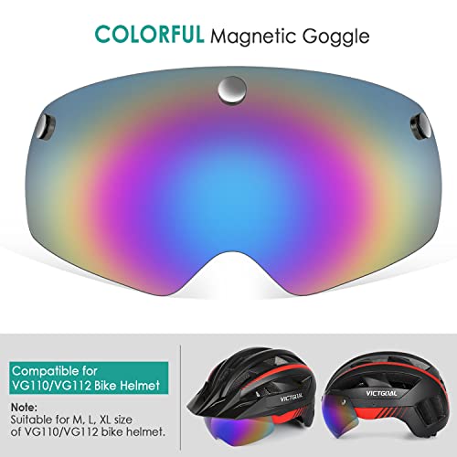 Victgoal Detachable Magnetic Bike Helmet Goggles Visor For Vg110 Bicycle Helmet (Colorful) #TOP3