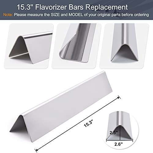 15.3 Inch 7636 Flavorizer Bars Compatible For Weber Spirit 300 Series, Spirit E310 E320 E330 S310 S320 S330 Grills, 5-Pack Stainless Steel Flavor Bars Grill Parts For Weber 7636, Spirit E-310 Grill #TOP2