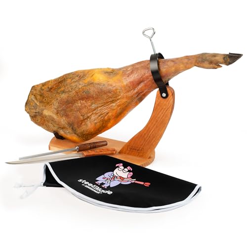 Miniatura 3 de Steelblade - Jamonero Góndola Cubre Jamón Kukuxumusu Cuchillo Jamonero Y Chaira - Soporte Jamonero Fabricado En España
