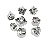 Homy Feel Mini Geometric Shaped Cookie Biscuit Cutter Set 24 Hexagon Square Heart Triangle Round Tiny Circle Baking Stainless Steel Metal Molds