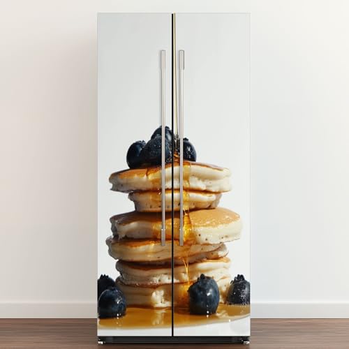 Self Adhesive Vinyl Refrigerator Wrap Pancakes Syrup White