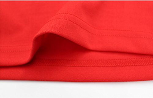 Mokoru Women's Sexy Ruffle Short Sleeve Hollow Out Bodycon Party Mini Club Dress, Medium, Red #TOP5