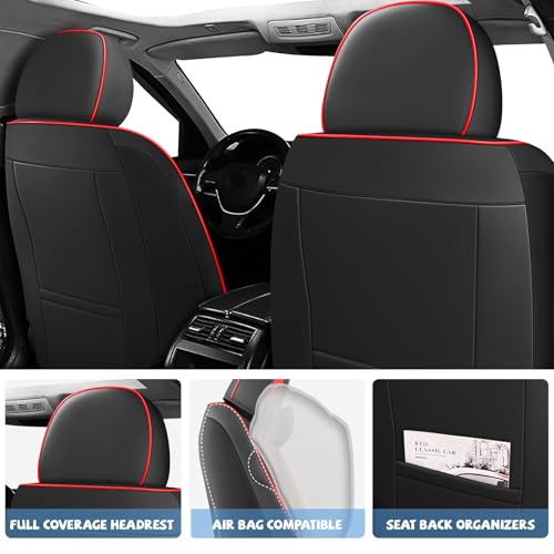Image of Seat Covers for Chevy Silverado 1500 2007-2026 (Black&Red,Luxury Full Set)