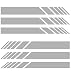 Adesivi per Specchietti Retrovisori Car Stripes Strisce - Confezione da 6 unità con Diverse larghezze per Auto (Grigio, 001)