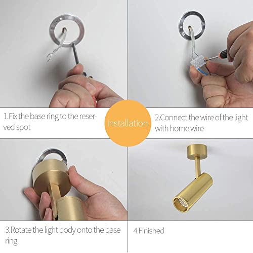 Image of CITRA 10W LED Antique Copper Gold Focus Spot Ceiling Wall Light - Warm White