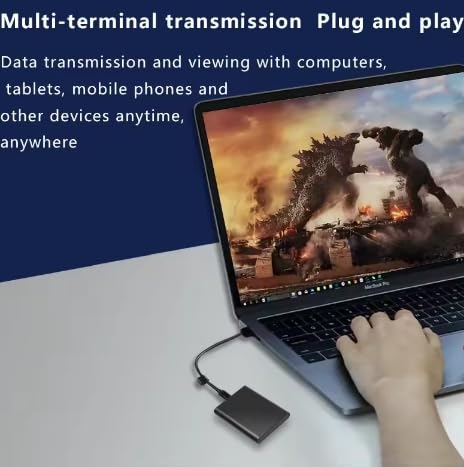 2To Disque SSD Externe Haute Capacité Interface USB/Type-C Pour Ordinateurs/Smartphones - Bleu