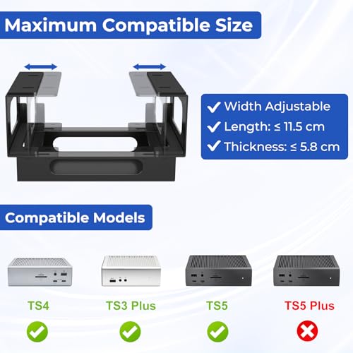 Soporte de metal para bajo escritorio que organiza tus docks CalDigit TS4 y libera tu mesa 2