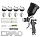 Hanured® HVLP Lackierpistole druckluft mit 1,3mm & 1,5mm & 1,8mm & 2,5mm Düsen, Farbspritzpistole für Auto, Möbel, Schwarz