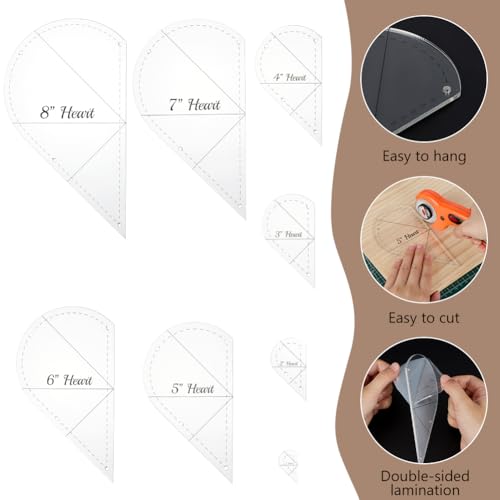 Gabarits de couture en acrylique pour découpe précise de patchwork symétrique - 4