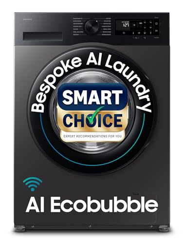 Image of Samsung Smart Choice 12 kg, 5star, AI Ecobubble, Super Speed, Wi-Fi, Hygiene Steam with Inbuilt Heater, Digital Inverter, Fully-Automatic Front Load Washing Machine (WW12DG5B24AXTL, Inox)
