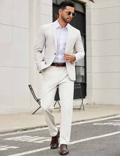 Image of COOFANDY Mens Casual Chino Pants Elastic Waist Classic-Fit Dress Slacks | Hybrid Waistband, Flat Front, Lightweight, Stretchy, Comfortable, Straight Leg, Business Casual Trousers