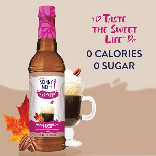 Image of Jordan's Skinny Mixes Sugar Free Coffee Syrup, Holiday Maple Bourbon Pecan Coffee Flavoring Syrup, Zero Calorie Drink Mix for Lattes, Baking, Protein Shake, Dairy & Gluten Free, Kosher, 25.4 Fl Oz