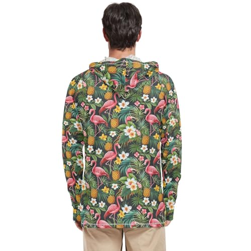 Tropical Pineapples Flamingos Sun Protection Hoodies Long Sleeve Fishing Shirt UPF 50+ Sailing Shirts Rash Guard UV Shirts3