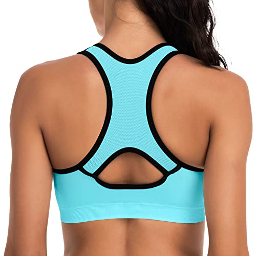 Image of Racerback Sports Bras for Women with Pads - High Impact Athletic Tank Tops for Yoga and Workout Brassieres Bra