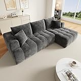 Wyibwy Sofá esquinero modular en forma de L, gris