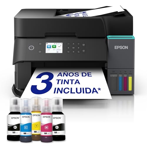 Impresora multifunción EcoTank ET-3950 A4 con depósito de Tinta, conexión Wi-Fi, ADF, impresión a Doble Cara, escaneado, Copia y Tinta incluida para hasta 3 años