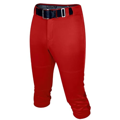 Exxact Sports Zipper Softball Pants For Women - Elastic Bottom Womens Softball Pants With Mesh Panels (Red, Adult Small) #TOP11