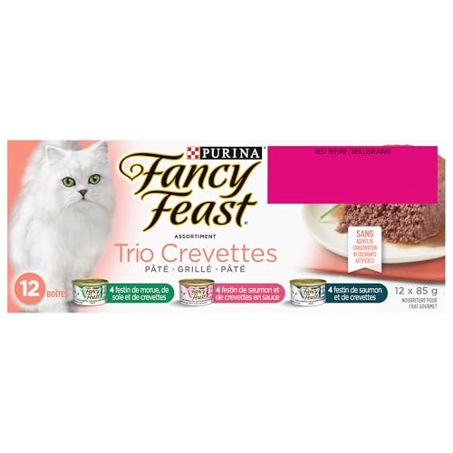 Fancy Feast Wet Cat Food, Shrimp Trio Variety Pack 3 Flavours - 85 g Can (12 Pack) - Image 3