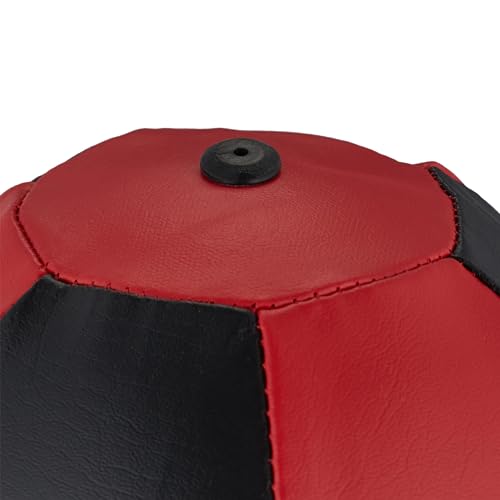 Relaxdays Tisch Boxsack, Schreibtisch Punchingball fürs Büro, Mini Boxball gegen Stress, stehende Boxbirne, rot/schwarz