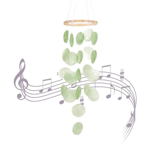 Carillones De Viento De Conchas Marinas para Exteriores | Carillón Costero para Patio | Decoración Colgante con Sonidos Relajantes para Jardín Playero Hogar Costero Verano Porche Terraza