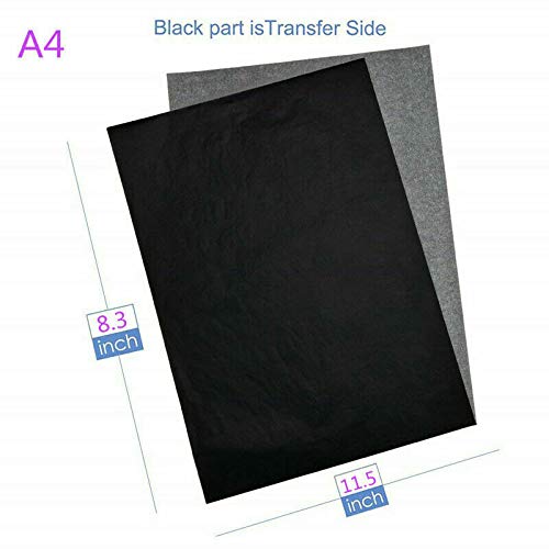 Papier carbone A4 lot de 100 feuilles noir transfert à la main