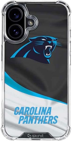 Skinit Clear Phone Case Compatible with iPhone 16 - Officially Licensed NFL Carolina Panthers Design