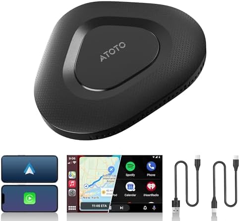 Wireless CarPlay Adapter, 2 in 1 Car Play Adapter for Wireless Ca...