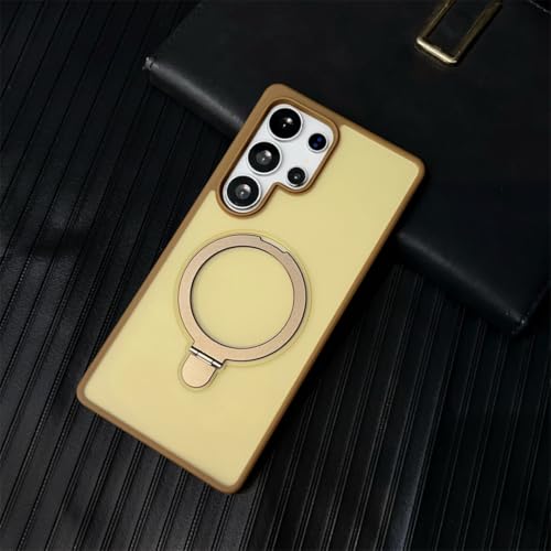 Coque Galaxy S22+ 5G avec Anneau magnétique Support Anti-choc Mat Marron