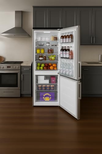 Summit 24" Refrigerator, 11.7 Cu.Ft Capacity Refrigerator - Freezer, Bottom Freezer, Ice Maker, Counter Depth, Stainless Steel - Ffbf181es2im on Fridge.com - View 5