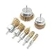 7-Piece Brass Coated Wire Brush Wheel & Cup Brush Set with 1/4-Inch Shank