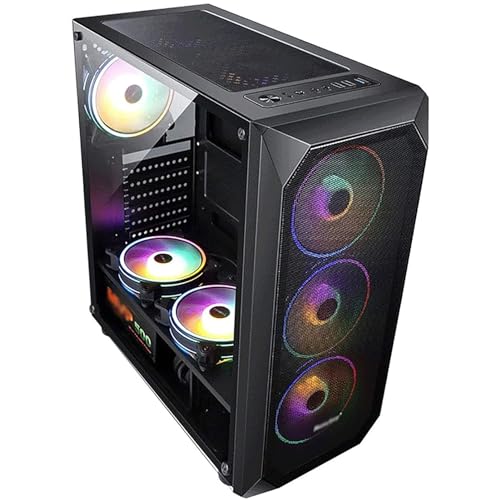 Obudowa Gamingowa Typu Mid-tower ATX, Micro-ATX, Mini-ITX, Panel Boczny Ze Szkła Hartowanego, 1 USB 3.0, 2 USB 2.0, Możliwość Zainstalowania 8 Wentylatorów (tylko Obudowa)(Black)