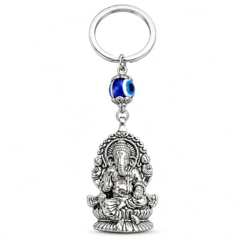 Image of Premium Turkish Evil Eye Keychain for Car, Bike & Home | Nazar Protection Keychain, Good Luck Charm | Spiritual Metal Key chain for Men & Women