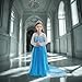 AHLPO Elsa Dress Princess Costume for Girls Birthday Party Halloween Cosplay Princess Dress Up Snow Queen Elsa Costume Fancy Dress Up with Long Cape for Toddler Kids Age 2-8 Year Old