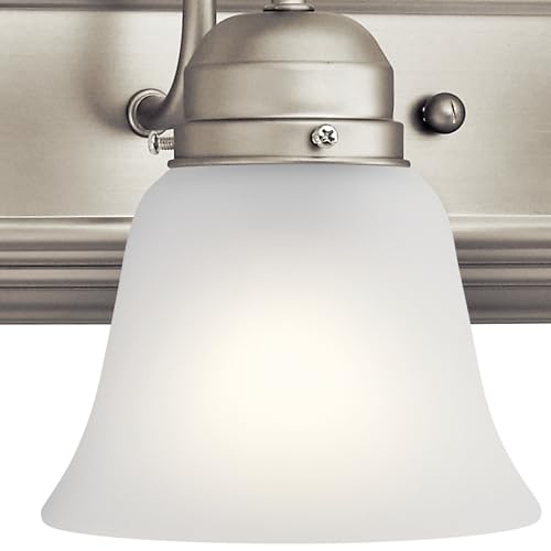 Kichler 36" 5-Light Vanity Bath Light in Brushed Nickel, Modern Bathroom Light with Clear Satin Etched Glass, (36" W x 8" H), 5339NIS by Kichler - Image 4