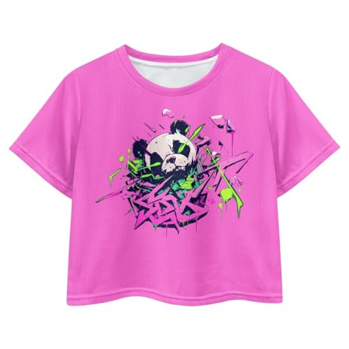 Image of Cute Crop Tops for Girls Short Sleeve Summer T Shirts Fashion Graphic Tees Crew Neck Pullover Tee 5-14 Years