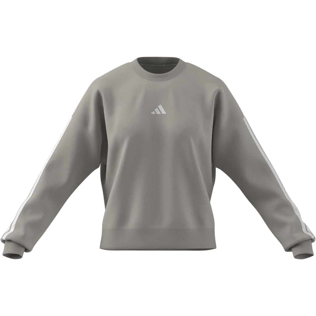 adidas Kobiety Essentials 3-Stripes Fleece Sweatshirt, wonder alumina/white, S